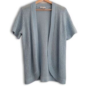 NORTHERN REFLECTIONS | Open Front Knit Cardigan Sweater Blue Sz M